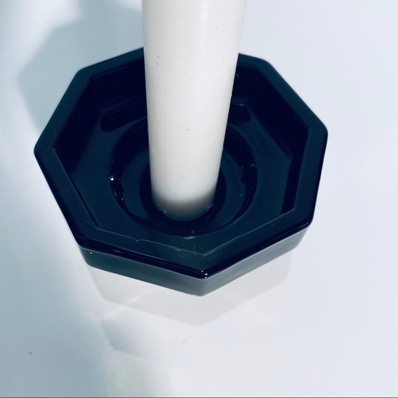 Arcoroc France Candle Holder Black Glass Octagonal - Picture 4 of 8